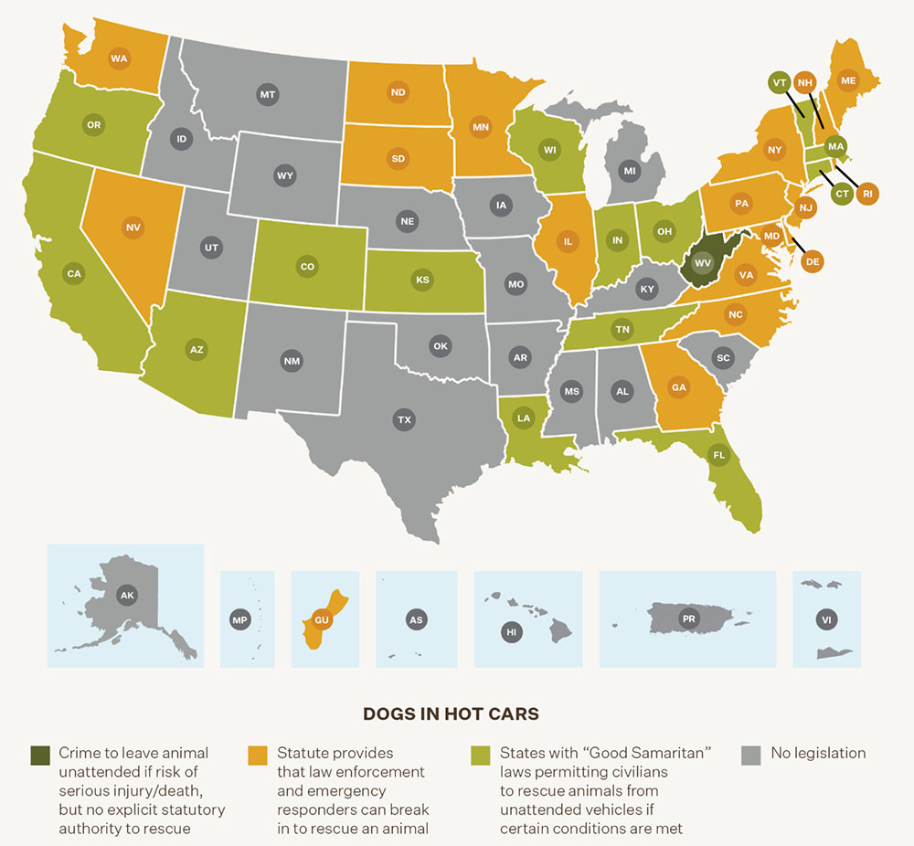 ALDF dog hot car map